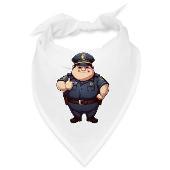 dicker Polizist - Bandana - Weiß - Vorne