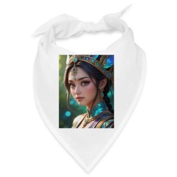 Schönes indisches Mädchen - Bandana - Weiß - Vorne
