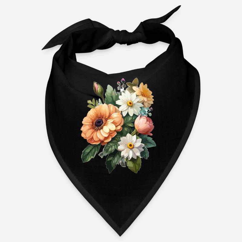 Wunderschöner Blumenstrauß mit Blättern Bandana