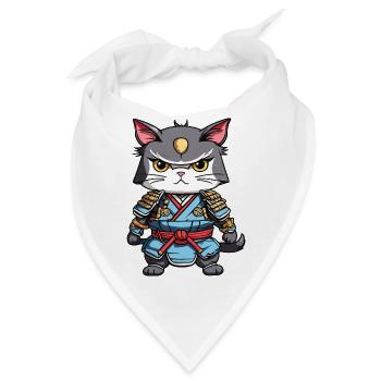 Samurai-Katze #14 - Bandana - Weiß - Vorne