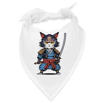 Samurai-Katze #22 - Bandana - Weiß - Vorne