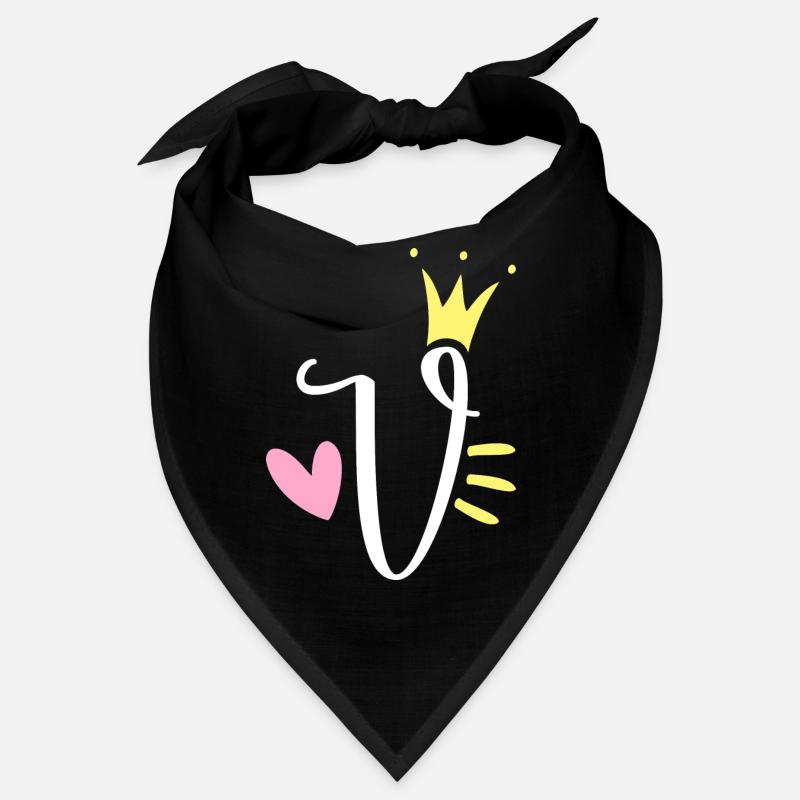 Letter V Initial Letter Crown Bandana