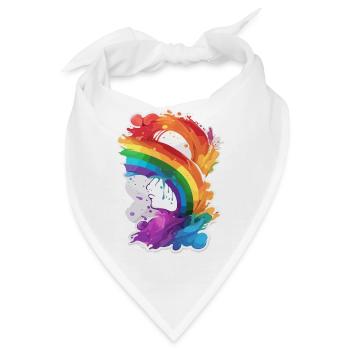 Regenbogen Flagge / LGBTQIA+ /Transgender / Gay - Bandana - Weiß - Vorne