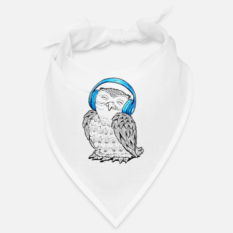 Eule mit Kopfhörern Bandana