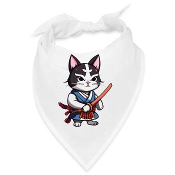 Samurai-Katze #42 - Bandana - Weiß - Vorne