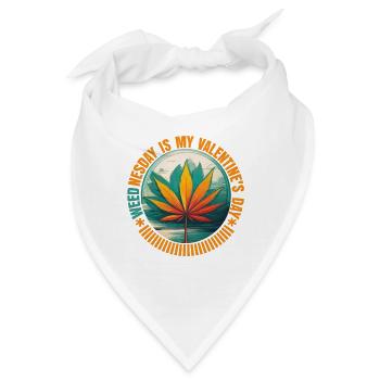 WEED NESDAY IST MEIN VALENTINSTAG, LUSTIGES UNKRAUT - Bandana - Weiß - Vorne