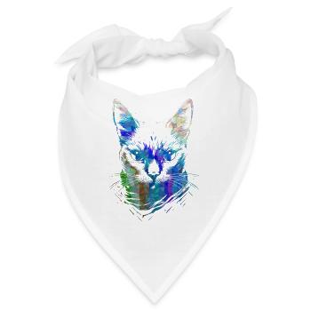 Bunte Katzen - Bandana - Weiß - Vorne