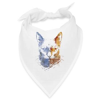 Bunte Katzen - Bandana - Weiß - Vorne