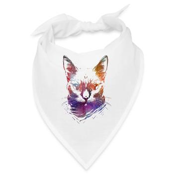 Bunte Katzen - Bandana - Weiß - Vorne