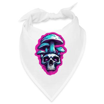 Pilz / Mushroom / Wiese / Wald / Goa / Psy - Bandana - Weiß - Vorne