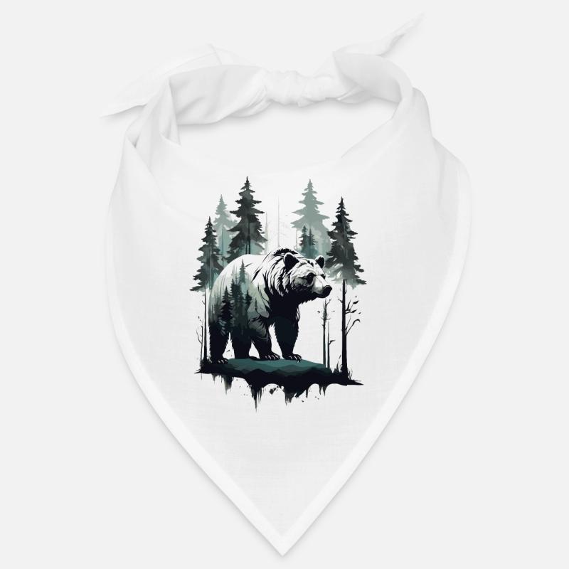 UNE SILHOUETTE D’OURS AVEC LA FORÊT Bandana