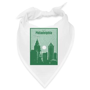 Philadelphia Skyline Druck - Bandana - Weiß - Vorne