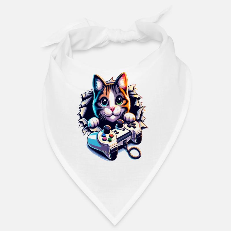 Cat Gamer with Controller Bandana