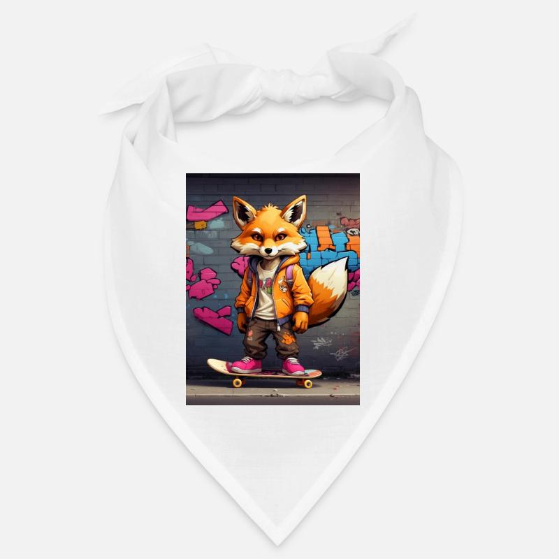 Fuchs auf Skateboard Bandana