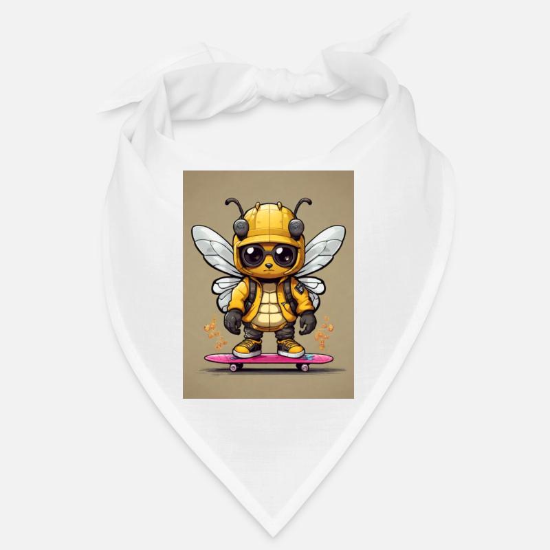 Comic Biene auf Skateboard Bandana