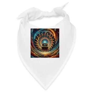Kosmischer Retro Computer Kunstwerk - Bandana - Weiß - Vorne