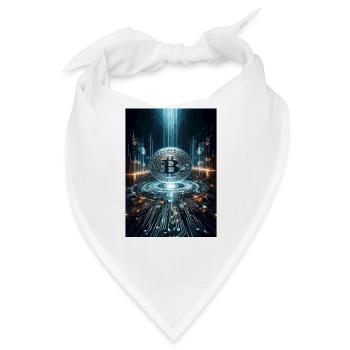 Futuristisches Bitcoin Digital Artwork - Bandana - Weiß - Vorne