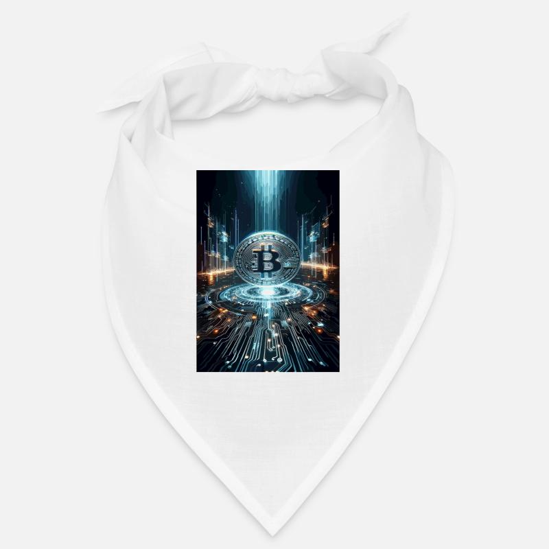 Futuristic Bitcoin Digital Artwork Bandana