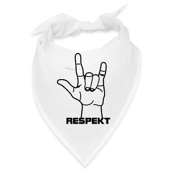 Handgeste deutsch Respekt - Bandana - Weiß - Vorne