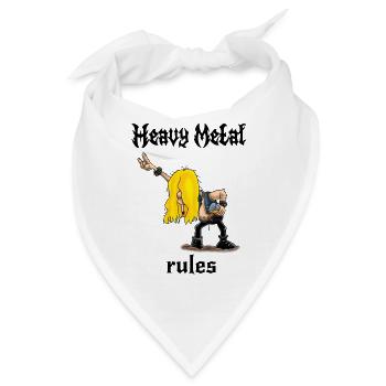 Heavy Metal rules - Bandana - Weiß - Vorne