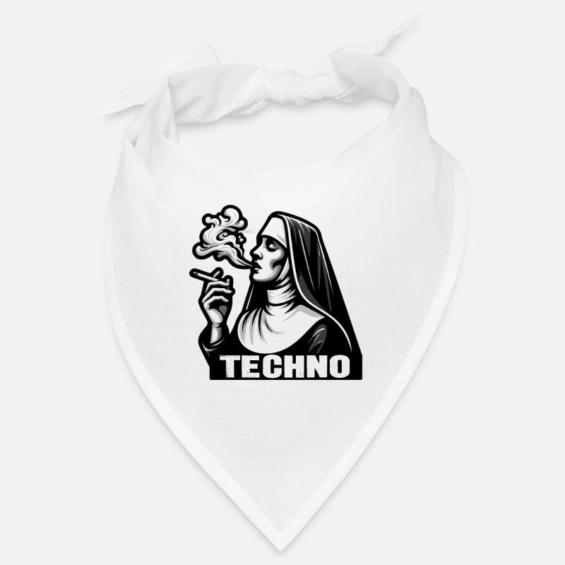Renaissance Beats: Rauchendes Nonnen-Techno-T-Shirt Bandana