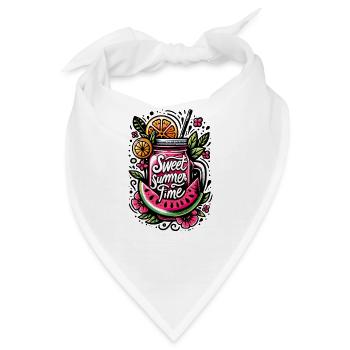 Sommerliche Fruchttrinktasche - Bandana - Weiß - Vorne