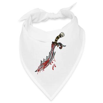 Dolchmesser Dolch Blut Desisn 904 W - Bandana - Weiß - Vorne