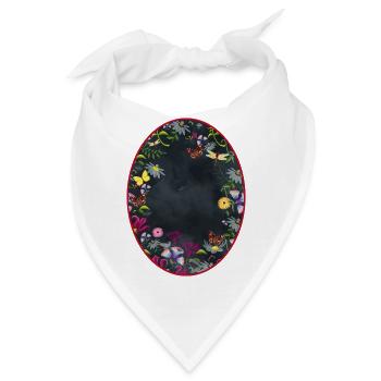 Ovaler Rahmen Garten mit schwarzen Hintergrund - Bandana - Weiß - Vorne