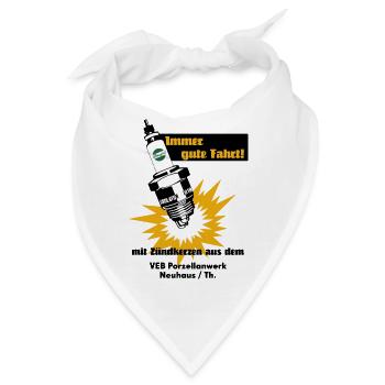 Zündkerzen Werbung DDR Retro - Bandana - Weiß - Vorne