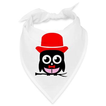 eule sir 02 Kopie - Bandana - Weiß - Vorne