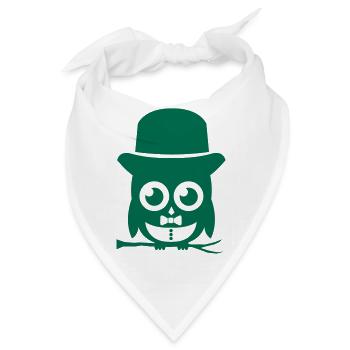 eule sir 01 Kopie - Bandana - Weiß - Vorne