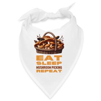 Essen, schlafen, Pilze sammeln, wiederholen - Bandana - Weiß - Vorne