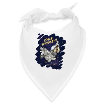 Weltraum-Huhn - Bandana - Weiß - Vorne