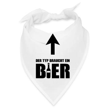 der typ braucht ein bier - Bandana - Weiß - Vorne
