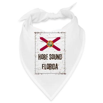Hobe Sound Flagge des Bundesstaates Florida - Bandana - Weiß - Vorne