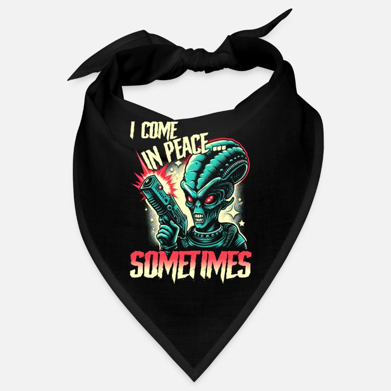 I Come in Peace...Sometimes - Retro Alien Sci-fi Bandana