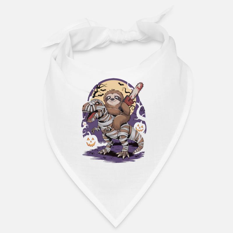 Sloth rides a dinosaur on Halloween Bandana