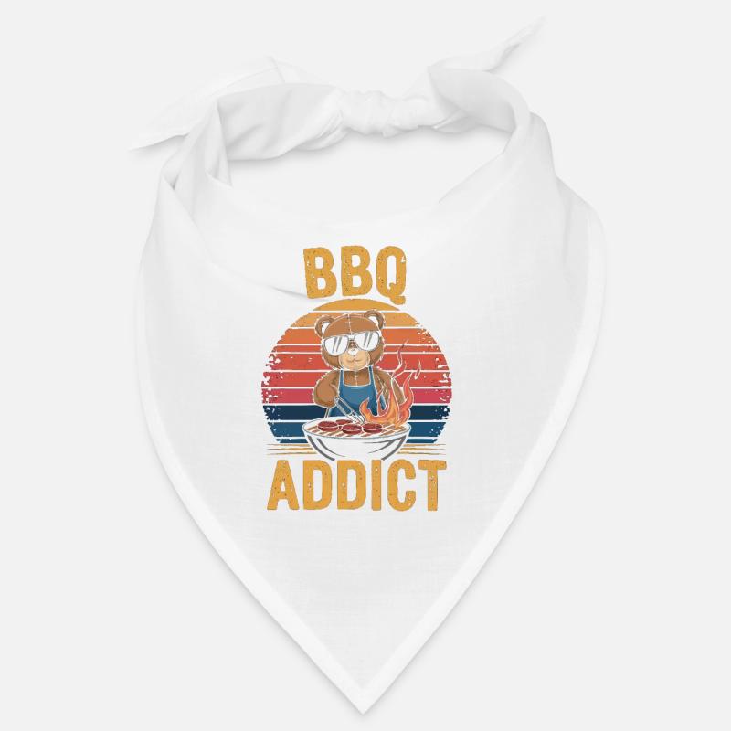 Teddy bear grilling a BBQ on the grill Bandana