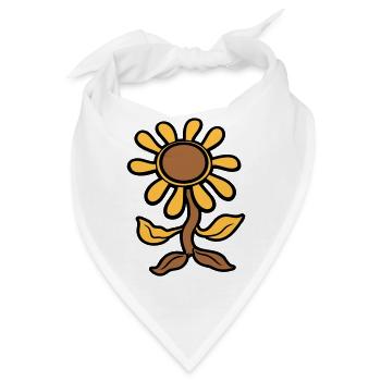 Tanzende Kleine Sonnenblume Blume Hübsch Blümchen - Bandana - Weiß - Vorne
