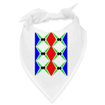 Mehrfarbiges, einzigartiges Design - Bandana - Weiß - Vorne