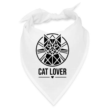 Catlover Katzenliebhaber - Bandana - Weiß - Vorne