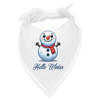 Snowman Schneemann Hello Winter - Bandana - Weiß - Vorne