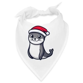 Robbe Tier Weihnachten - Bandana - Weiß - Vorne