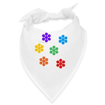 Regenbogenblumen subtile Gay Pride - Bandana - Weiß - Vorne