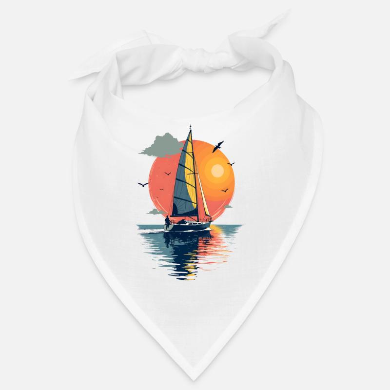 Segelboot vor Sonnenuntergang Bandana