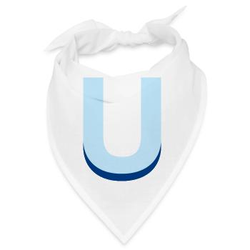 Pop und moderner blauer U-Buchstabe - Bandana - Weiß - Vorne