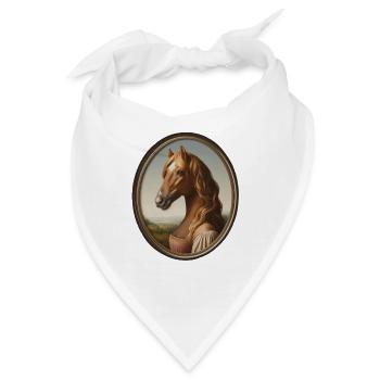 Porträt einer Fuchsstute im Stil der Renaissance - Bandana - Weiß - Vorne