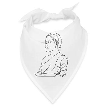 Lineart Frau Seitenporträt - Bandana - Weiß - Vorne