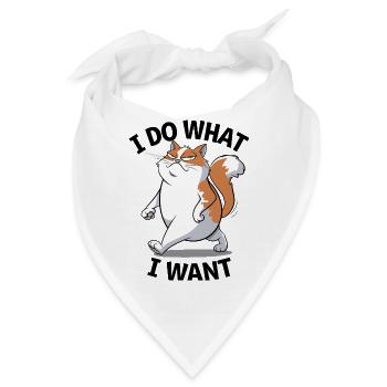Selbstbewusste Katze: Ich mache, was ich will - Bandana - Weiß - Vorne