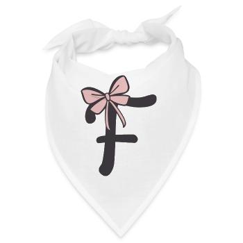 Anfangsbuchstabe F Schleifchen - Bandana - Weiß - Vorne